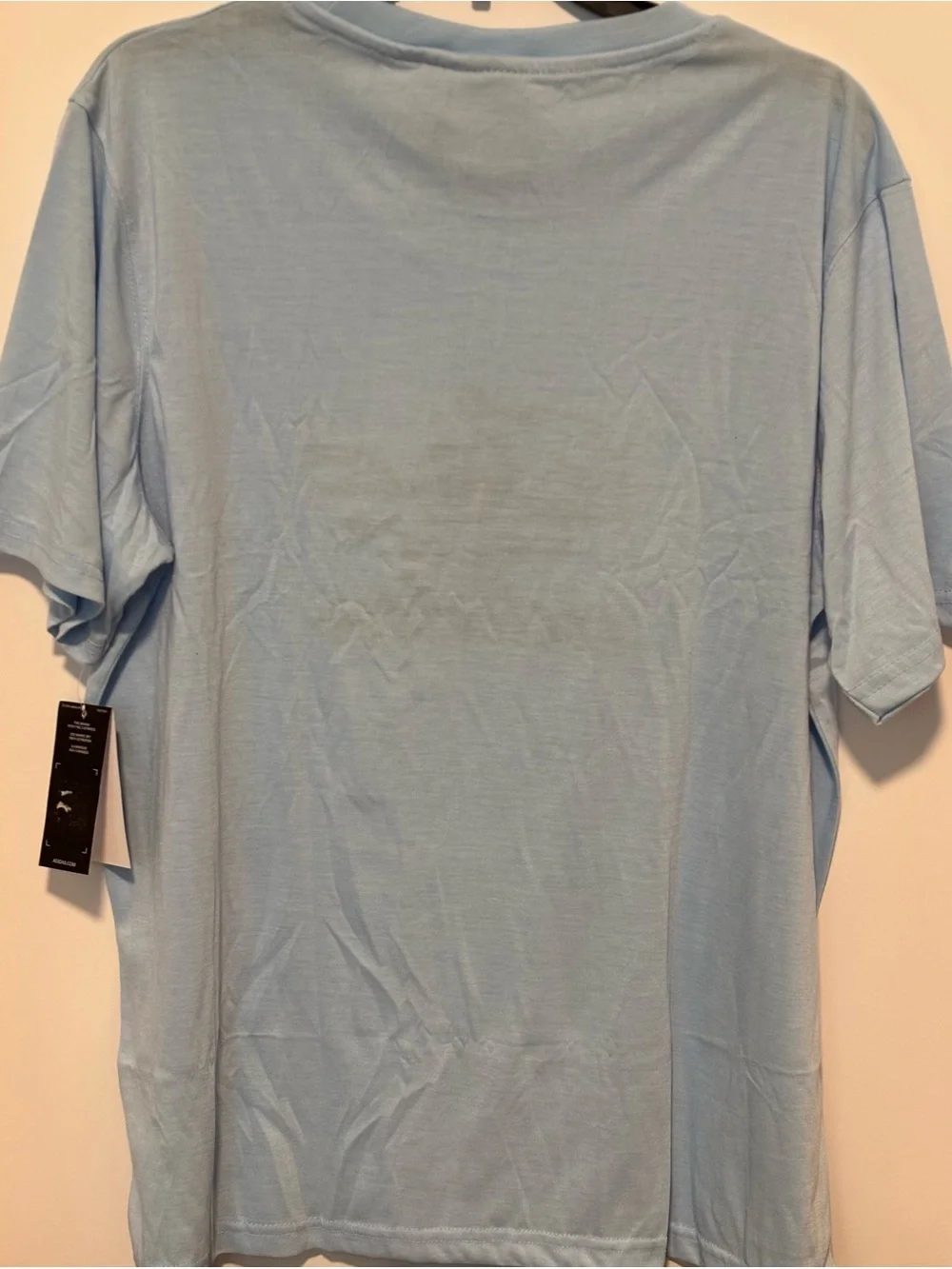adidas Men’s Light Blue Tee with Yellow, Black & White Trefoil Graphic- cotton